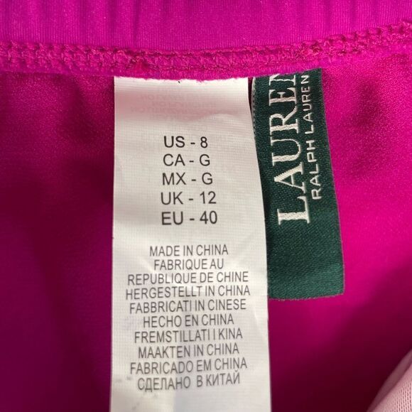 NWOT Lauren Ralph Lauren Magenta Tankini Top and Matching Bottoms Size 8 - Picture 8 of 8